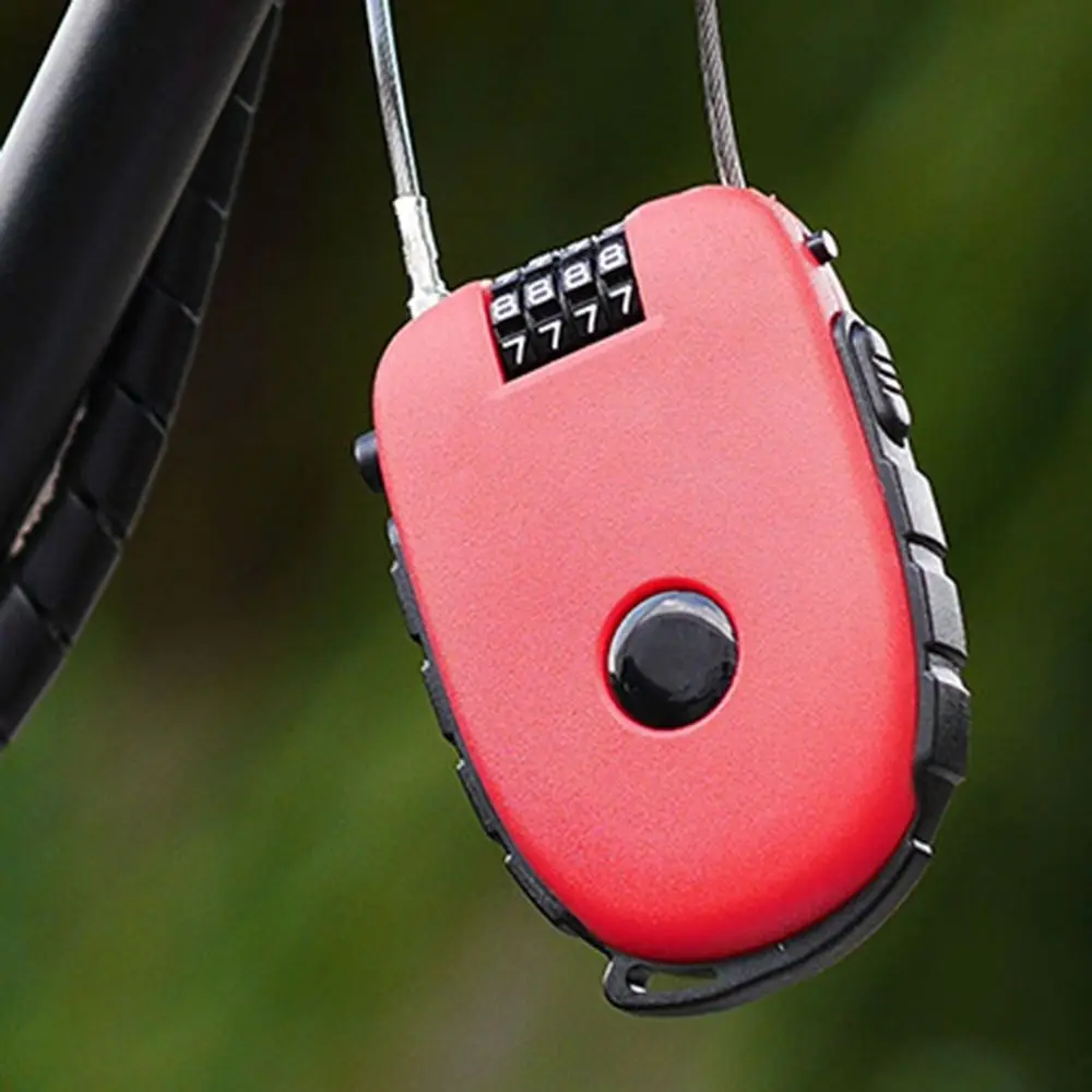 Anti-Theft Motorcycle Helmet Lock Retractable Portable Motorbike Padlock Combination Lock Resettable Wheel Password Lock Travel