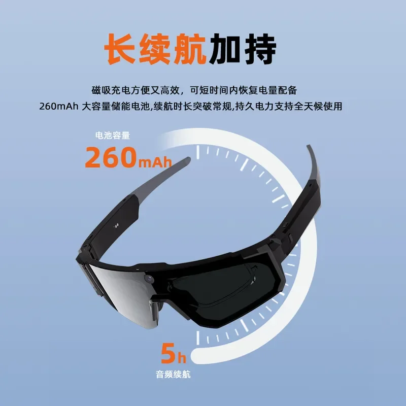 Smart Camera Glasses 800W HD Anti Shake AI Video Recording Eyewear for Outdoor Cycling Riding Sports Men Women Action Cam