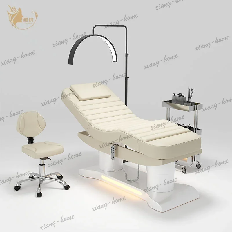 LSElectric Adjustable Facial Massage Bed Set 3 Or 4 Motors Spa Room Lightweight Salon Seat