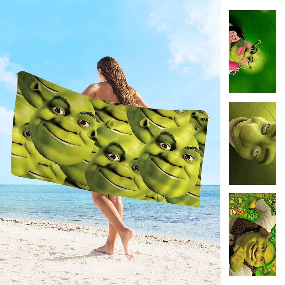 

Cartoon Green S-Shrek Beach Towel Colorful Bath Towels For Girl Microfiber Quick Dry Custom Sand Free Beach Yoga Spa Gym Pool