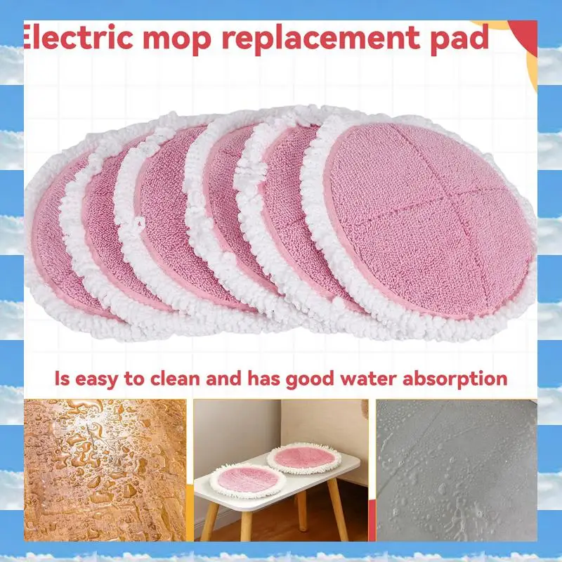 

A11I 6 Pcs Replacement Cleaning Pads Spin Electric Mop Pads Replacement Electric Mop Cleaning Pads Mop Accessories For Home