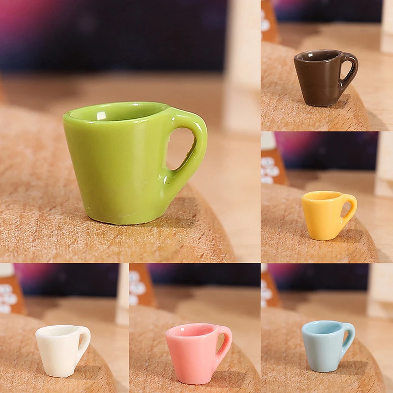 4Pcs/Set Dollhouse Miniature Cup Coffee Cup Tea Cup Tray Kitchen Tableware Model Toys Doll house Life Scene Decor Accessories