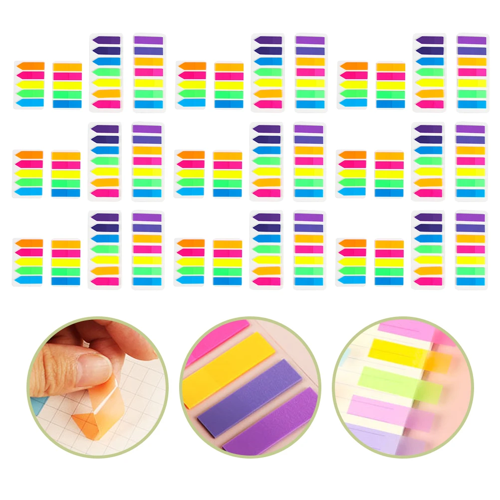 

10 Pcs Neon Light Sign Fluorescent Color Index Paste Stickers Self-adhesive Decal Bar Label Page Colorful Book Labels Office