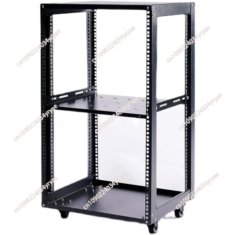 18U Simple Open Network Cabinet 2mm Adjust Shelf With 4 wheels for Server/Shielded Cabinet 12U Mobile Audio Amplifier Rack Shelf