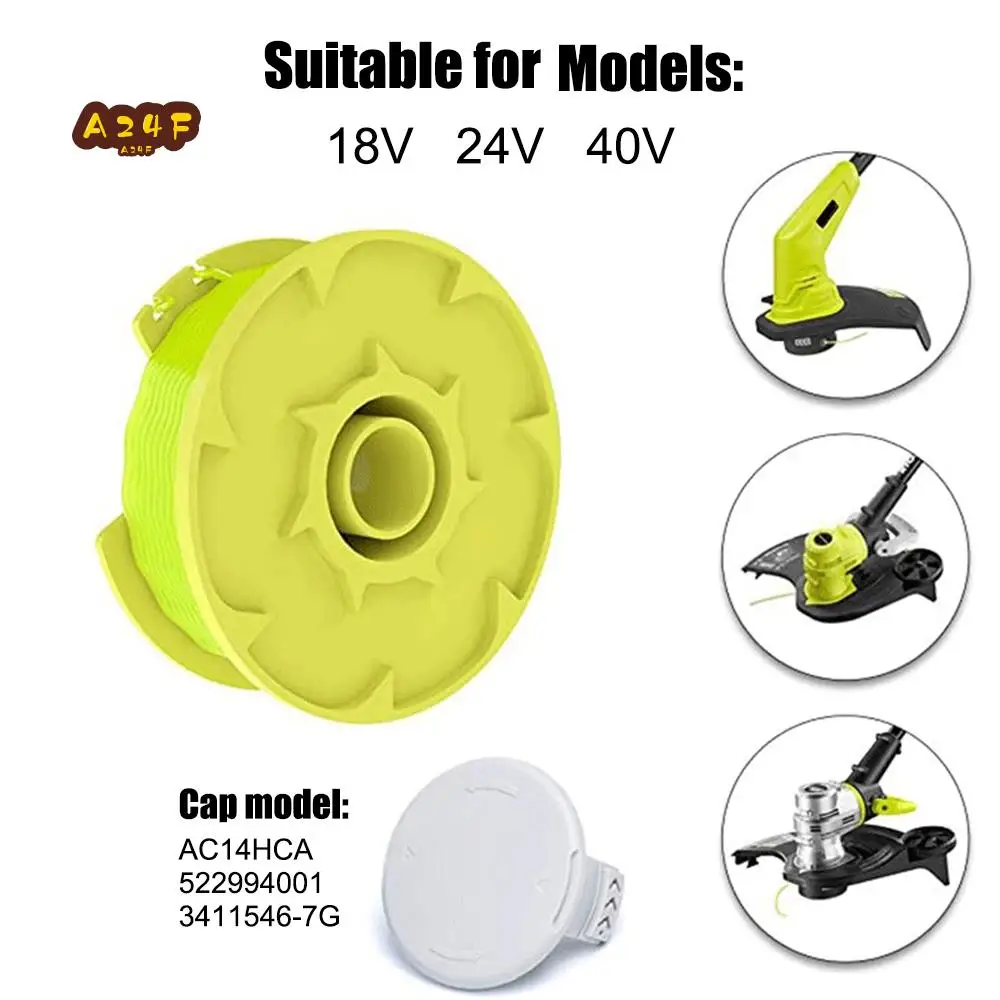 

A24F-AC80RL3 Replacement Spool Line For Ryobi One Plus+ 18V, 24V, And 40V Cordless Trimmers, Weed Eater String Auto-Feed