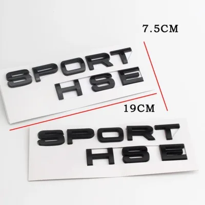 Black Sport HSE Letra Grande Bota Emblemas, Adesivo De Carro Para Range Rover, Novo Cromo, Matt Silver, Emblema, Land Rover, 1Pc