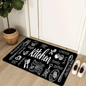 Einfache Heimbodenmatten, Retro -amerikanisches Tischgeschirrmuster, Türmatten im Innen- und Außenbereich, Küchenmode lange Laufbänder 6 Hauptverkaufskacheln billiges Sandwich - №1