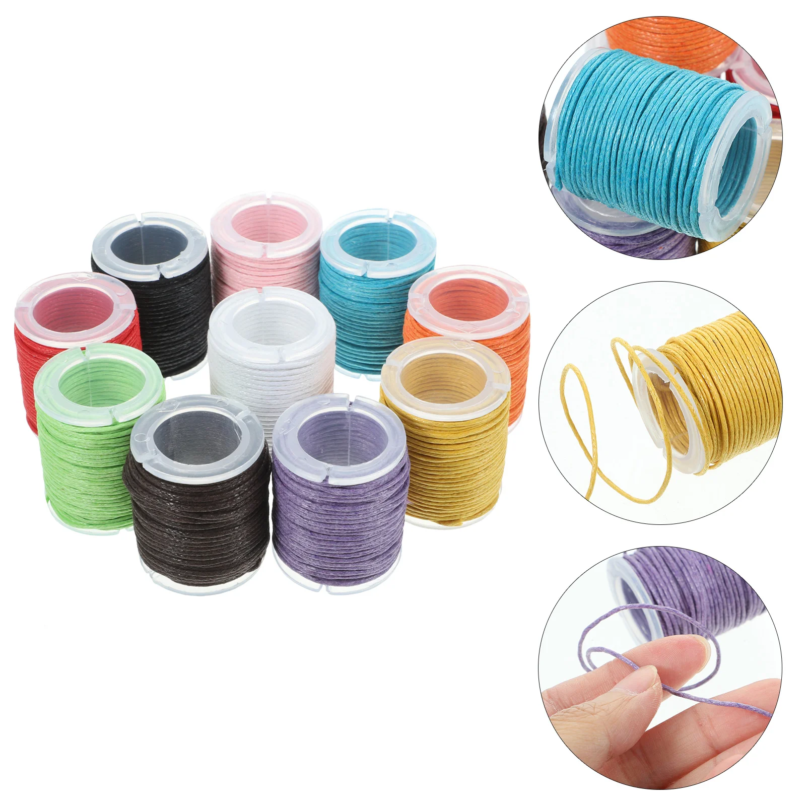 10M 1mm Waxed Cotton Cords 10pcs Random Color Necklace Bracelet Craft Making Tightly Woven Knotted String Beading