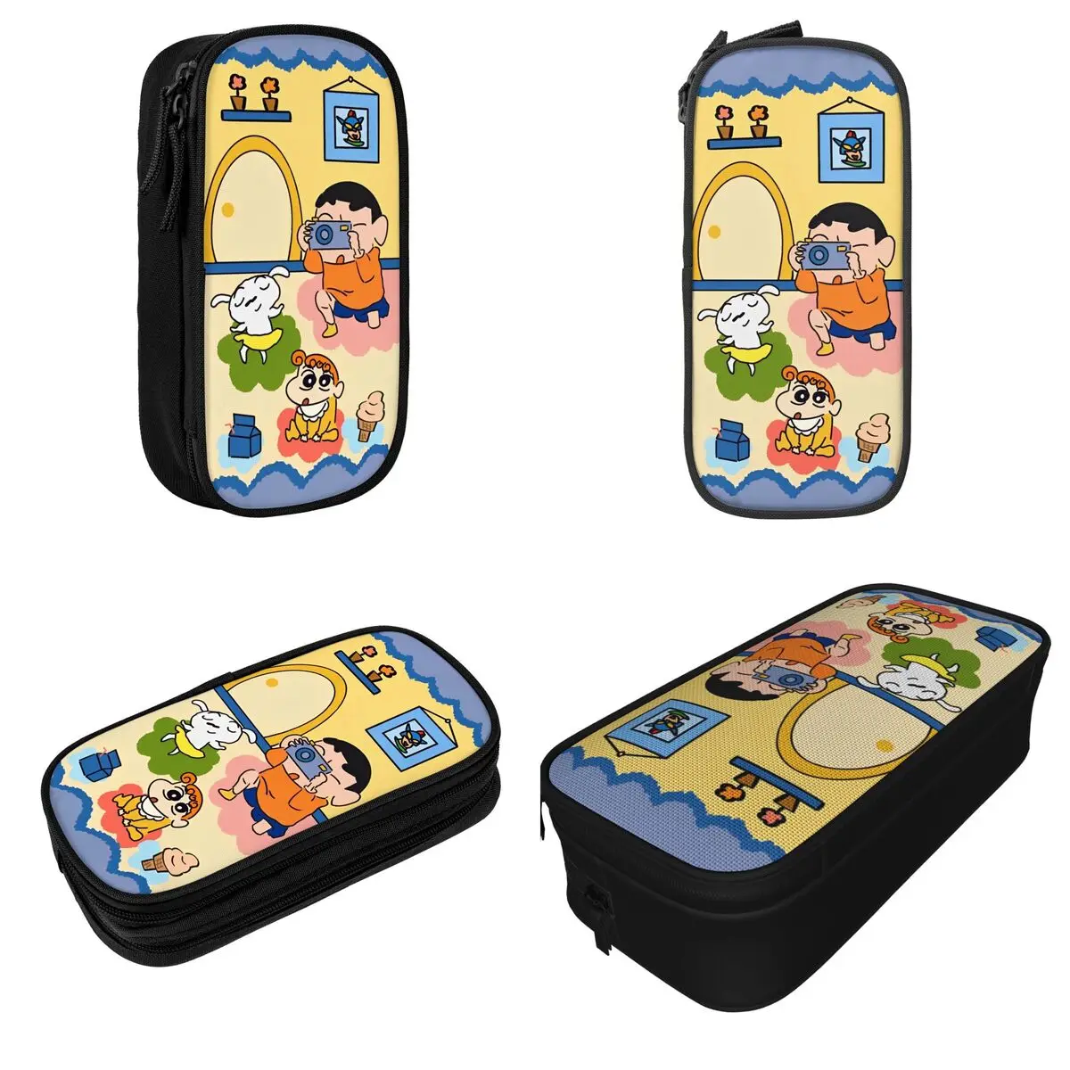 Crayon Shin-chan Himawari Home Pencil Case Fun Japan Anime Pen Bag Girls Boys Big Capacity School Supplies Cosmetic Pencilcases