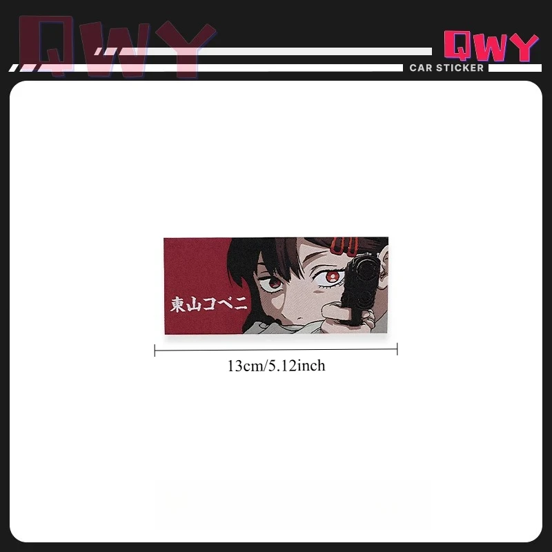 Anime Red Girl Car Decal Sticker Reflective Waterproof Scratch Cover for Motorcycle