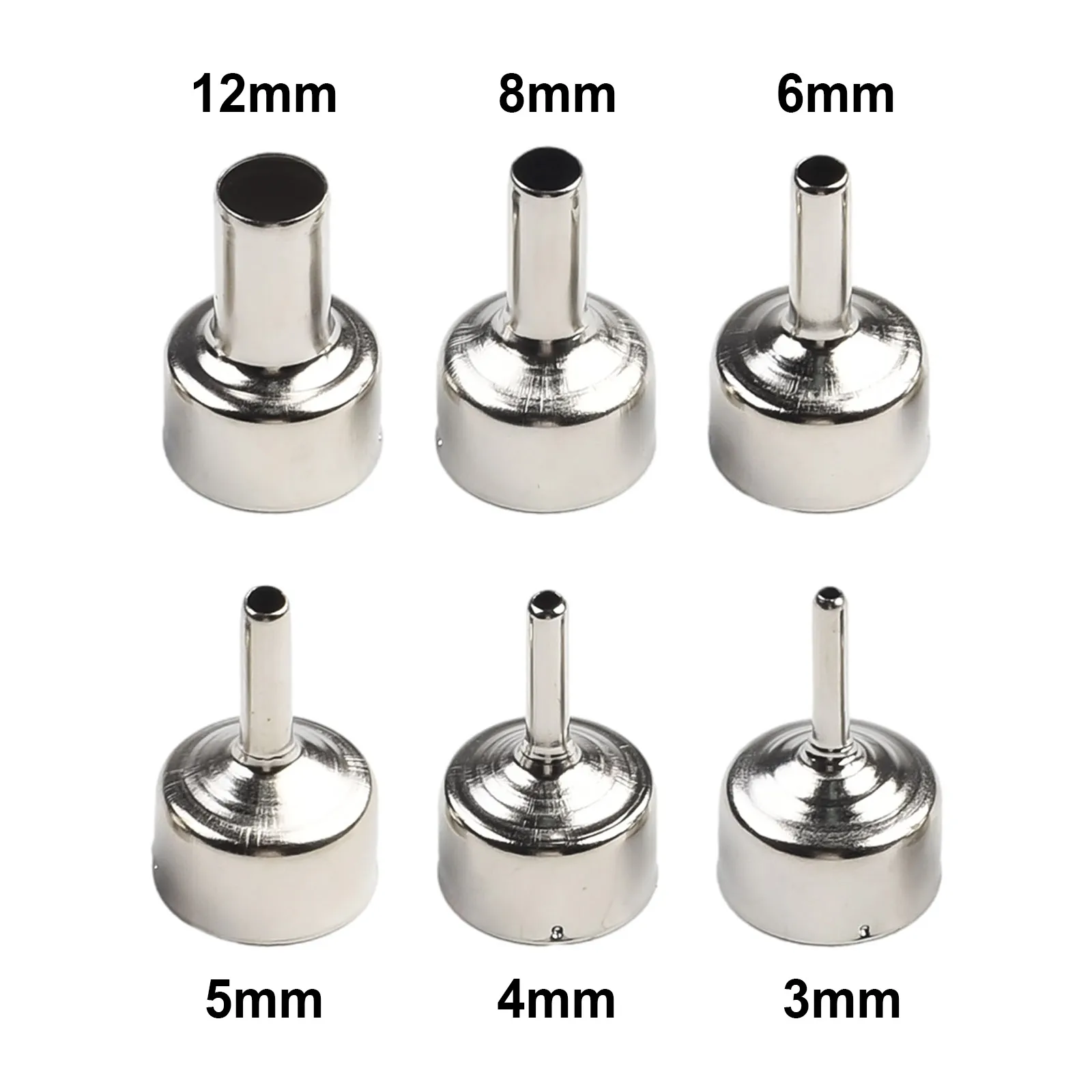 6pcs Hot Air Gun Nozzle Welding Nozzle Solder Welding Accessories For 8586 858D+ 858 Series 3mm 4mm 5mm 6mm 8mm 12mm