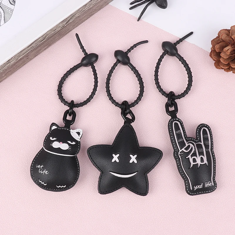 Creative Cartoon Leather Pendant Exquisite Car Key Chain Female Schoolbag Pendant Small Gift