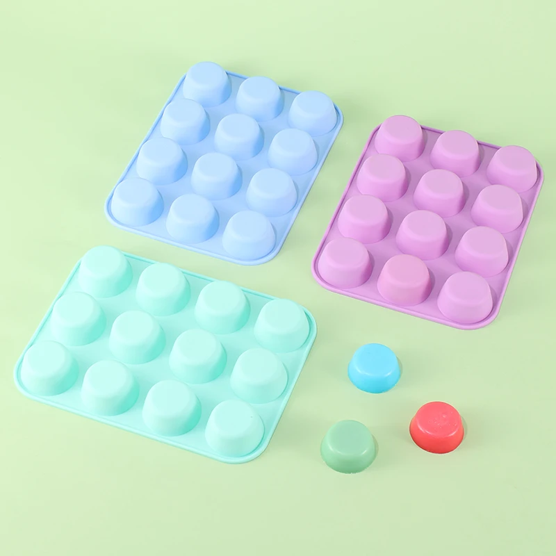 12 Cups Silicone Muffin Pan Silicone Cupcake Pan Nonstick Silicone Molds for Making Muffin Cakes,Bread, Tart BPA Free