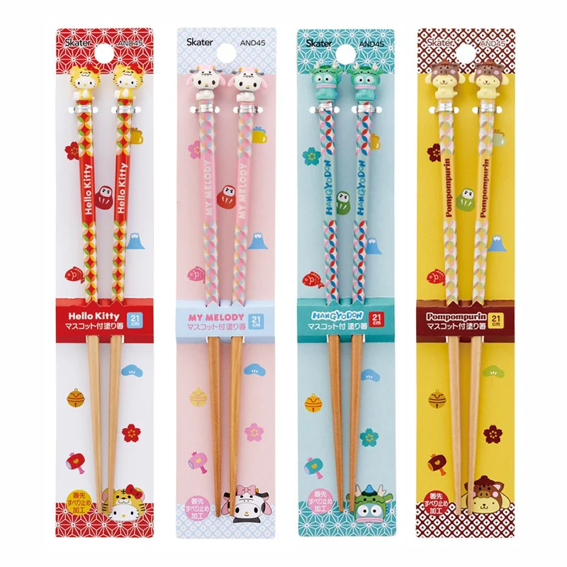 

Hello Kitty Chopsticks Limited Edition Cute Creativity Twelve Chinese Zodiac Signs Modeling Household 21cm Wooden Chopsticks
