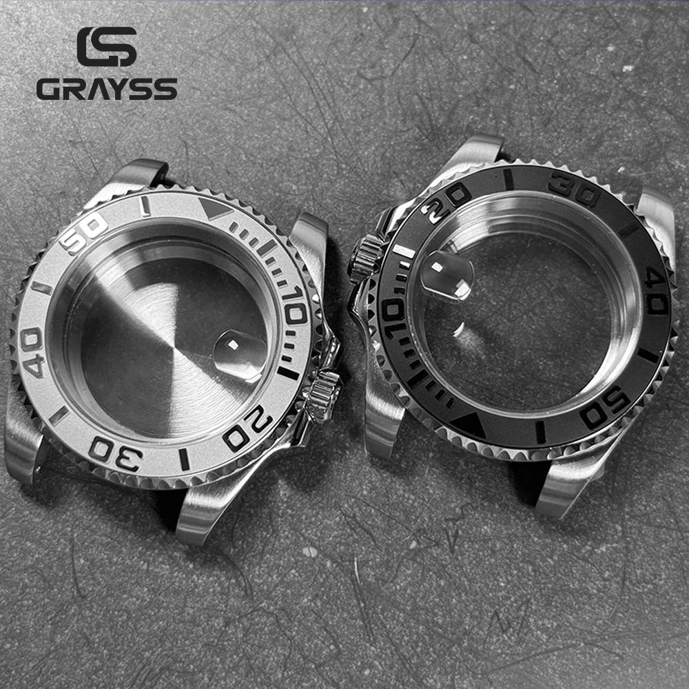 

40mm black sanding Bezel Diver Waterproof Watch Case NH34 NH35 NH36 Movement Sapphire Glass 20atm Stainless steel bracelet