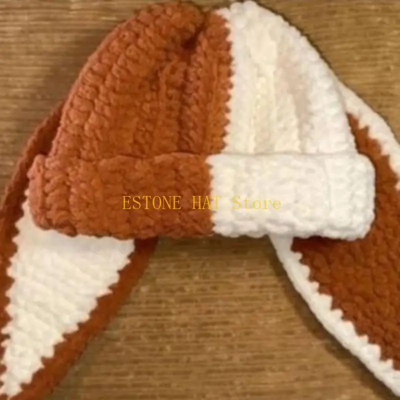 

49MF большие шапочки, шапка с мультяшными вязаными ушками, зимние шапки для горячих девушек, реквизит для фотосессии