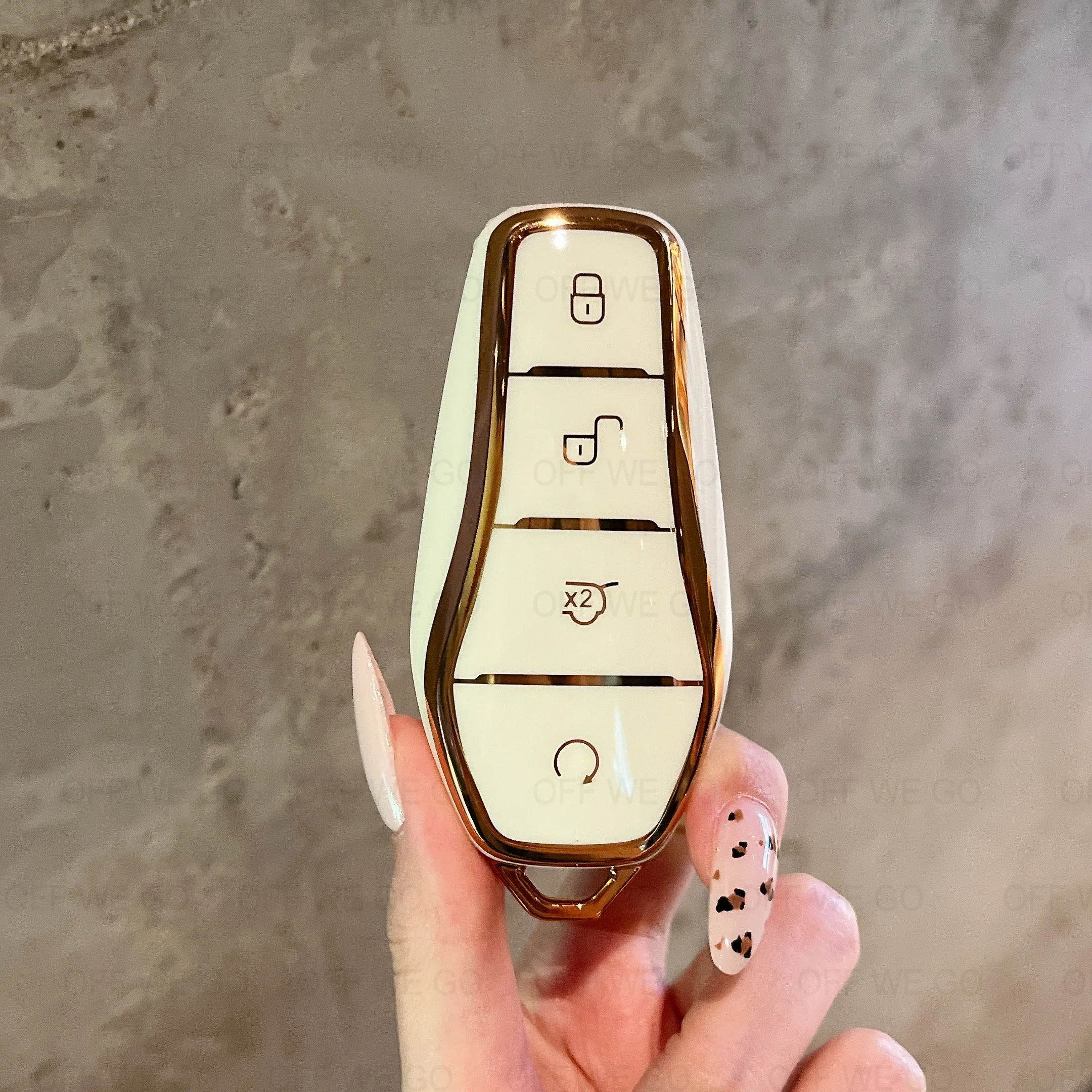 Autoschlüssel-Hülle Passend für BYD Han Ev Tang Dm, 4-Tasten Leder-Schlüsselhülle Smart Key-Gehäuse mit Schlüsselanhänger – Detail 11