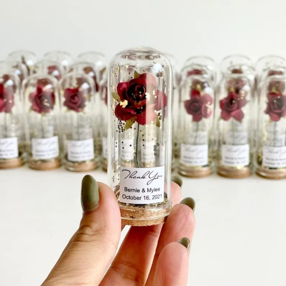 Bulk Rose Dome Favors for Guests,Wedding Favors Gifts, Personalized Party Gifts,Beauty and the Beast Custom Favors, Bachelorette