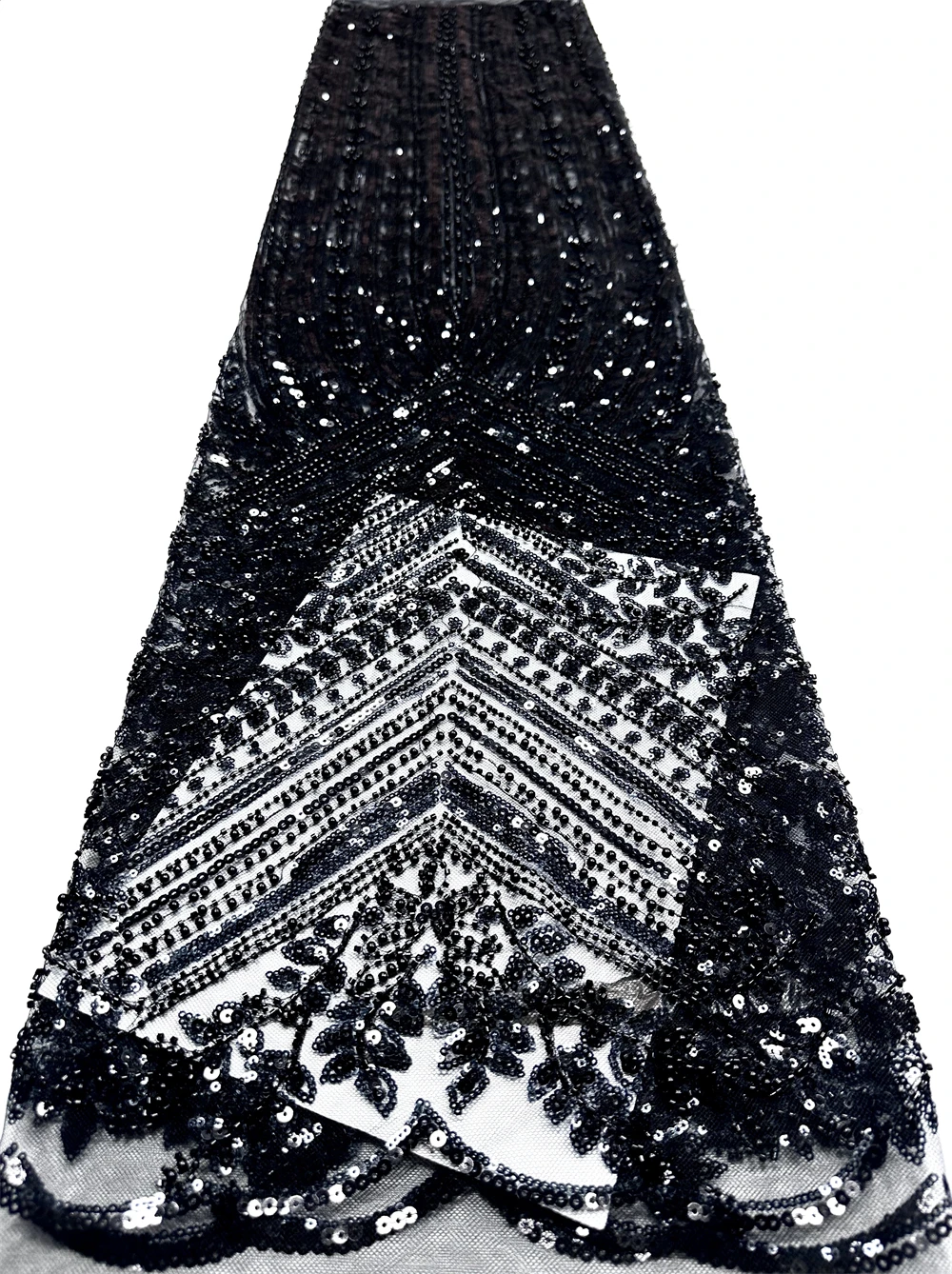 

African Tulle Lace Fabric Sequins Beaded Embroidery Groom Nigerian Bridal High Quality French Lace Fabric For Wedding Party Sew