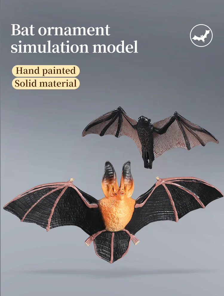 Große Fledermaus-Simulationstierfigur, Miniatur-Actionfigur, kognitives Lernspielzeug für Kinder, dekoratives Sammlungsgeschenk – Detail 1