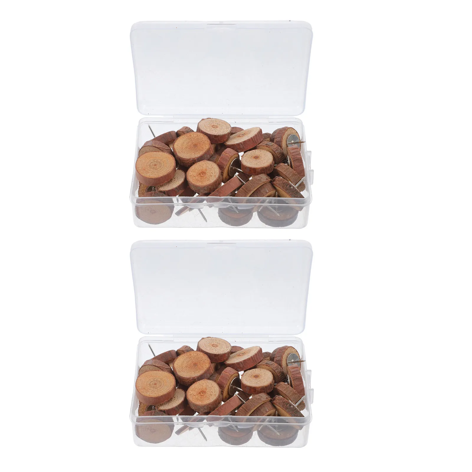 80Pcs Wooden Push Pins Decorative Round Head Thumbtacks for Bulletin Boards Maps Photo Hanging Wood Push Pin Small Marking Pins