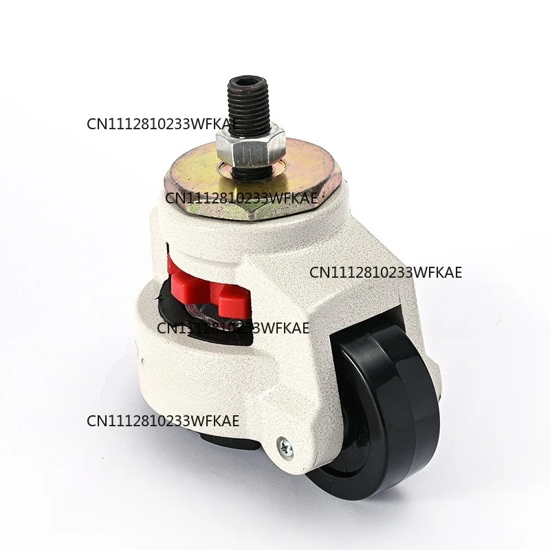 4Pcs GD-40S-3/8 Nylon Wheel and NBR Pad Leveling Caster, 220 Lbs, Stem Mounted with M8 Mounting Hole Diameter, Ivory Finish