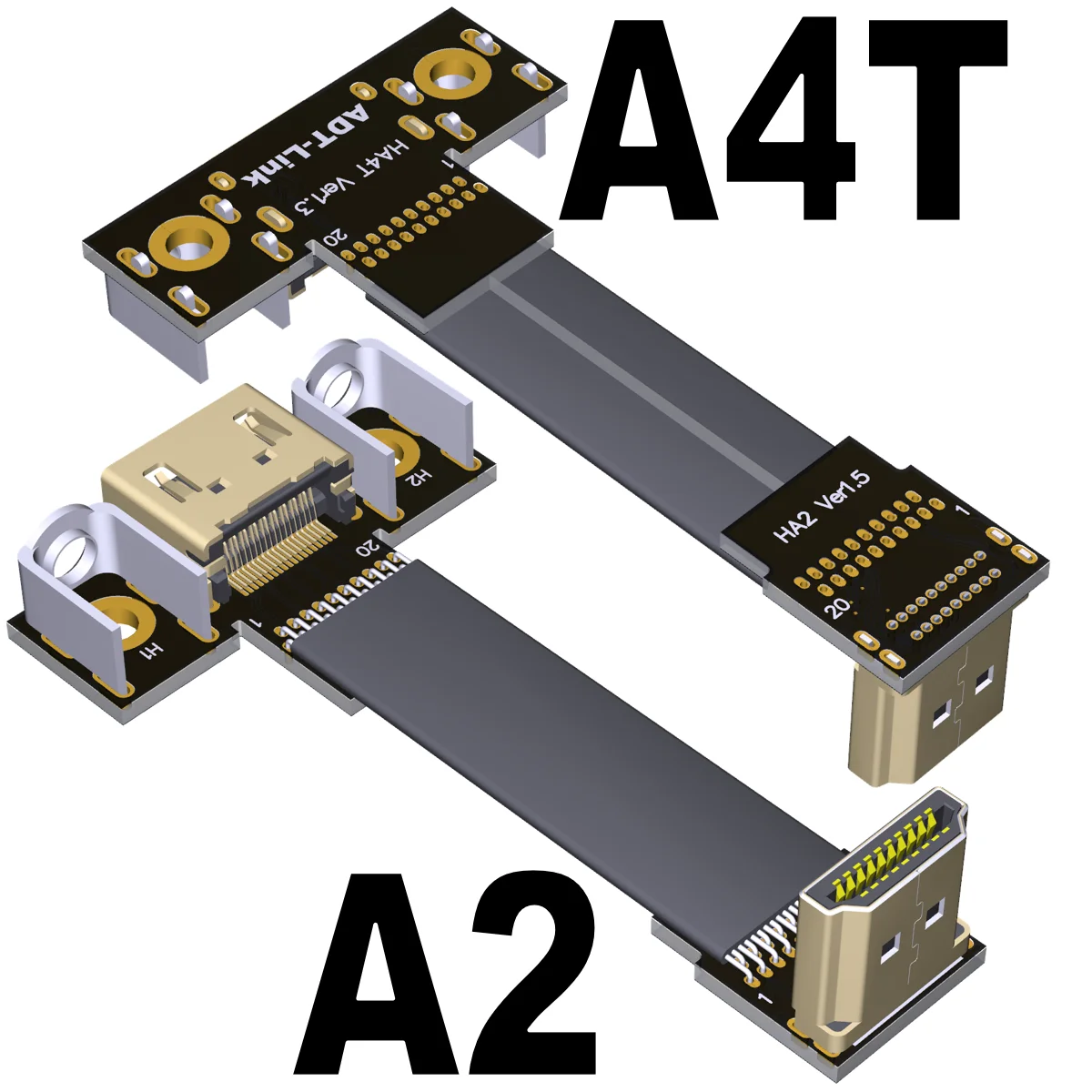 ADT Standard HDMI extension adapter cable (A type to A type) supports 2K/144hz 4K/60Hz elbow flat cable