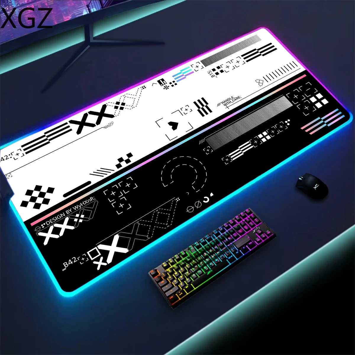 CSGO printing set RGB 12 kinds of lighting gaming mouse pad large desk mat non-slip and washable suitable for e-sports home use