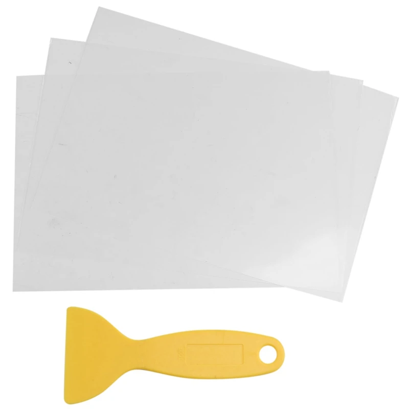 AU61-3Pcs FEP Release Film 200X140X0.15 Mm For UV 3D Printers, LCD SLA Resin, With 1Pc Replacement Plastic Spatula