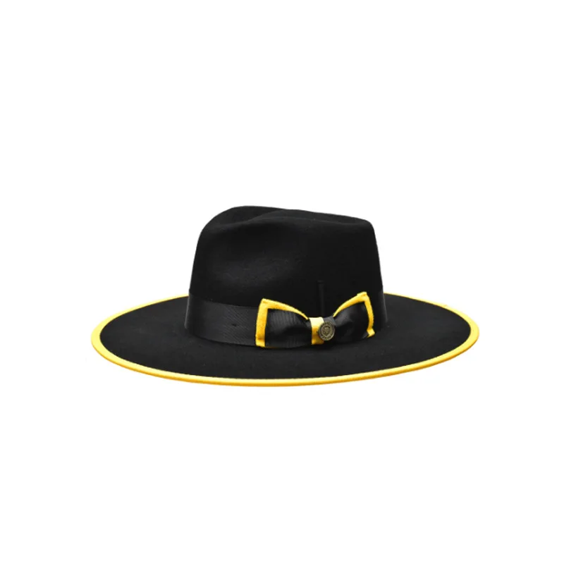 Bow-Knot Ribbon Decorated Wool Hat, Versatile Pure Wool Felt Hat for Men and Women