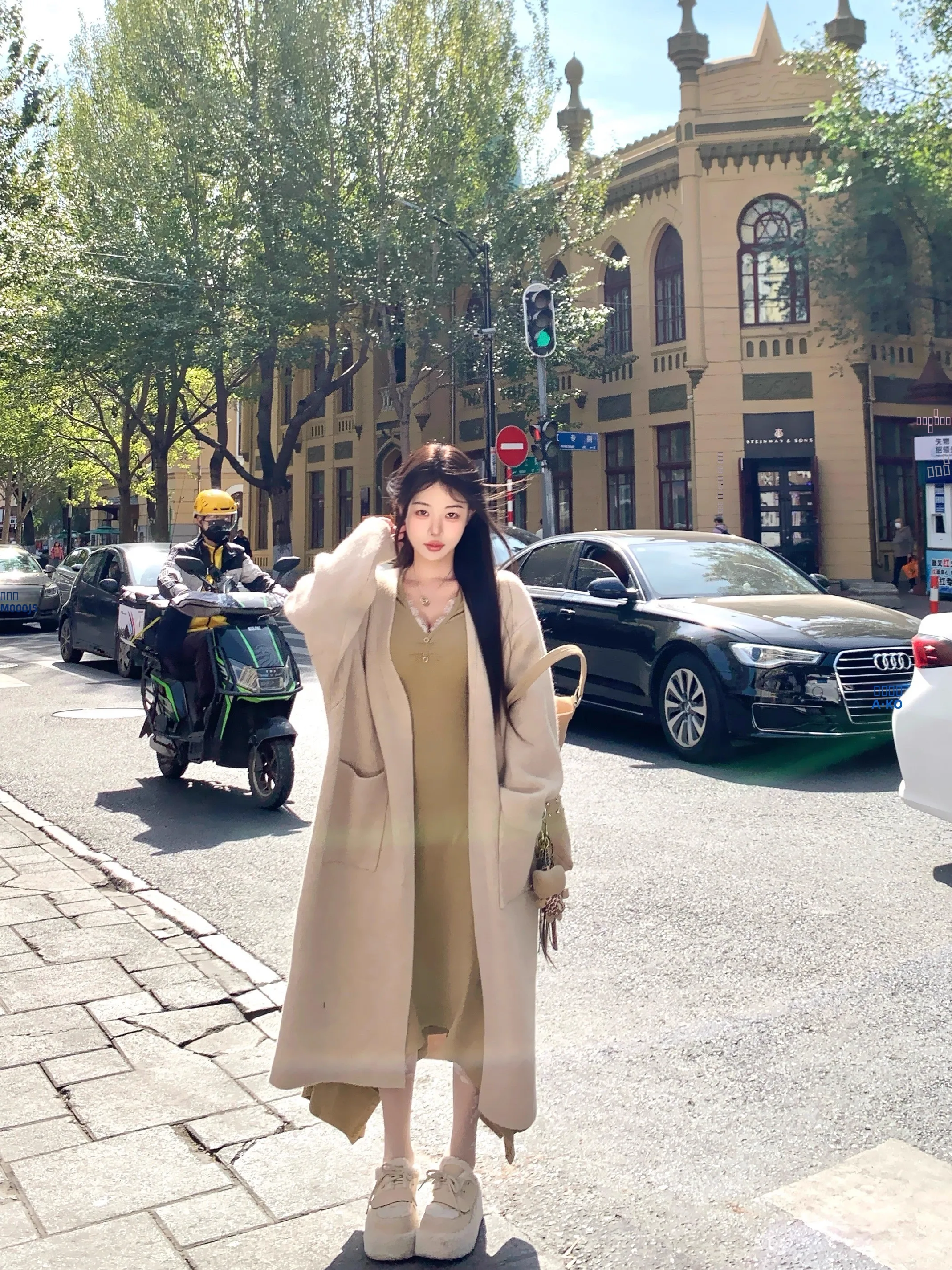 

Uoo Fan Xin Lazy Encounter Mid-Length Knitted Open Cardigan Loose Slimming Soft Cozy Sweater Coat Autumn Winter Women's Faion