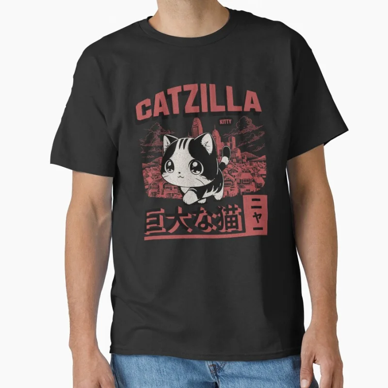 

Kawaii Catzilla A Sweet Giant Stroll Through the City King of the meowsters 80s Japan Monster Anime t shirt gift for cat lover
