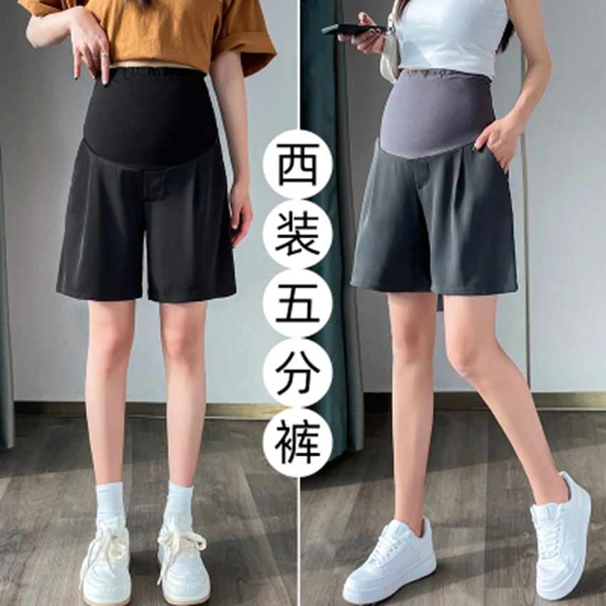 

Loose fitting maternity shorts Summer thin outerwear casual capris suit wide leg pants fashion summer wide leg pants