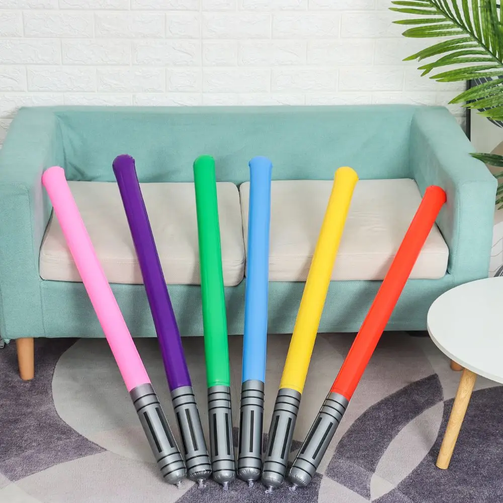 6 pçs diversão ao ar livre adereços de festa presentes aniversários fãs estrela cosplay sabre leve brinquedos inflados espada inflável