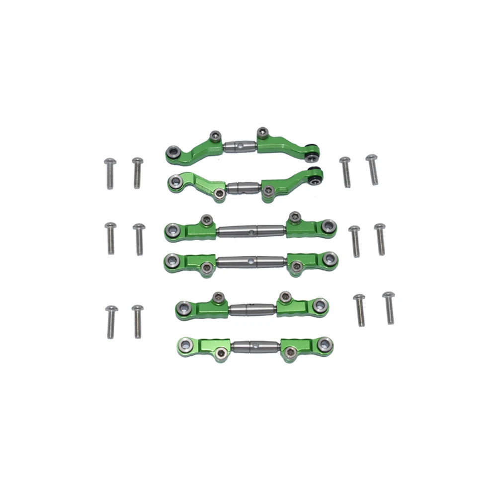 GPM metalowa stal nierdzewna regulowany przedni/tylny drążek kierowniczy zestaw linkowy LOS214013 dla LOSI 1/18 mini-t 2.0 2WD Stadium Truck