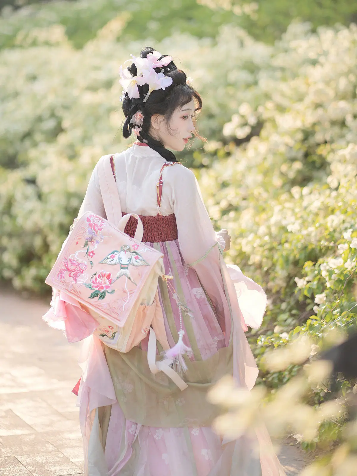 

New National Style Guochao Antique Style Embroidered Paper Kite Backpack Hanfu Lolita Canvas Backpack Female Retro Bag Women