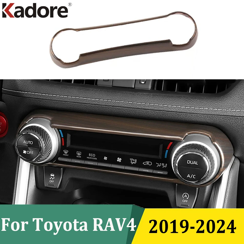 For Toyota RAV4 RAV 4 2019-2022 2023 2024 Carbon Fiber Center Air Conditioning Switch Button Cover Trim Interior Accessories