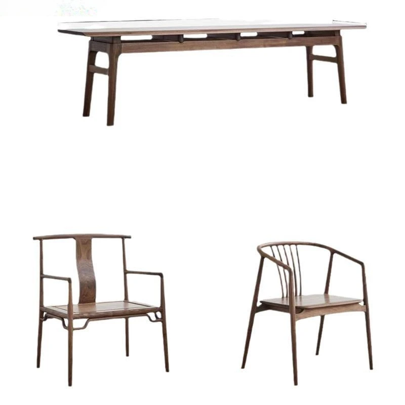 طاولة قهوة من خشب الجوز الأسود قابلة للتخصيص، طاولة الكونغ فو القديمة، أثاث غرفة الشاي من زن