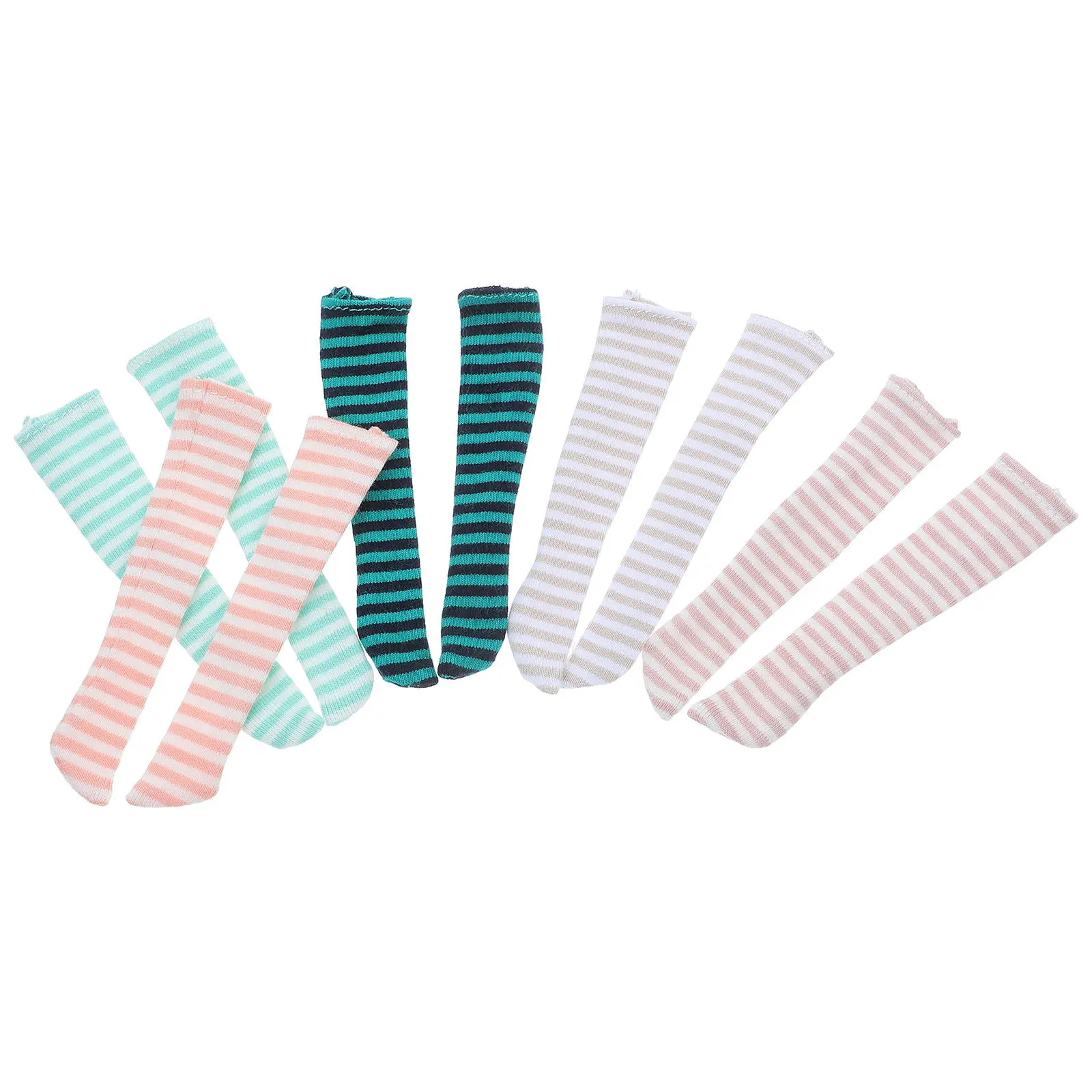 

5Pairs Striped Socks Baby Girl Clothes for 16 Scale Figures Multicolor Cozy Soft Polyester Material Accessories Fashion Looks