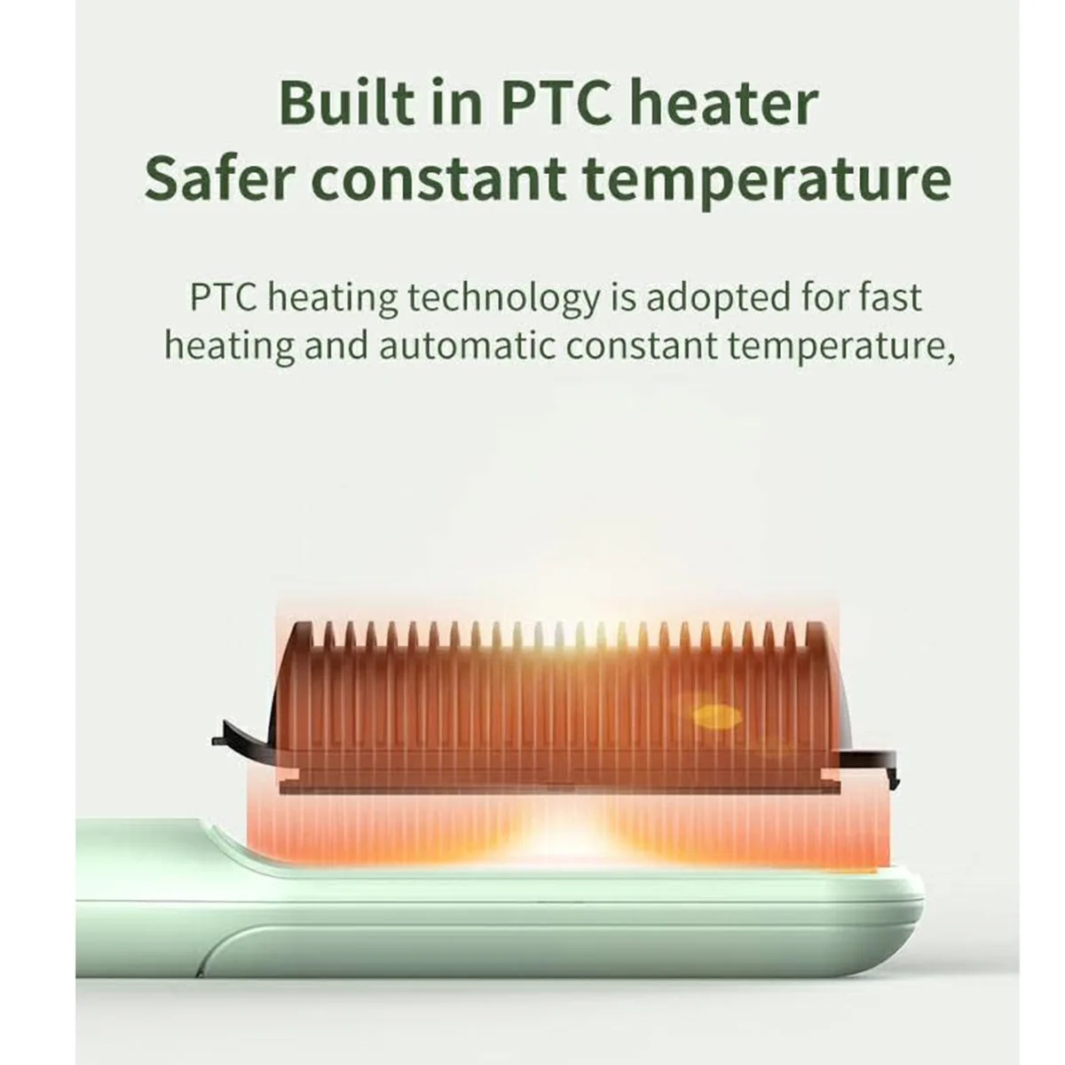 Hiena pente de cabelo reto ptc aquecimento estilo de cabelo ferro para mulheres 15mm alisador de cabelo elétrico escova para modelador de cabelo feminino 1pc