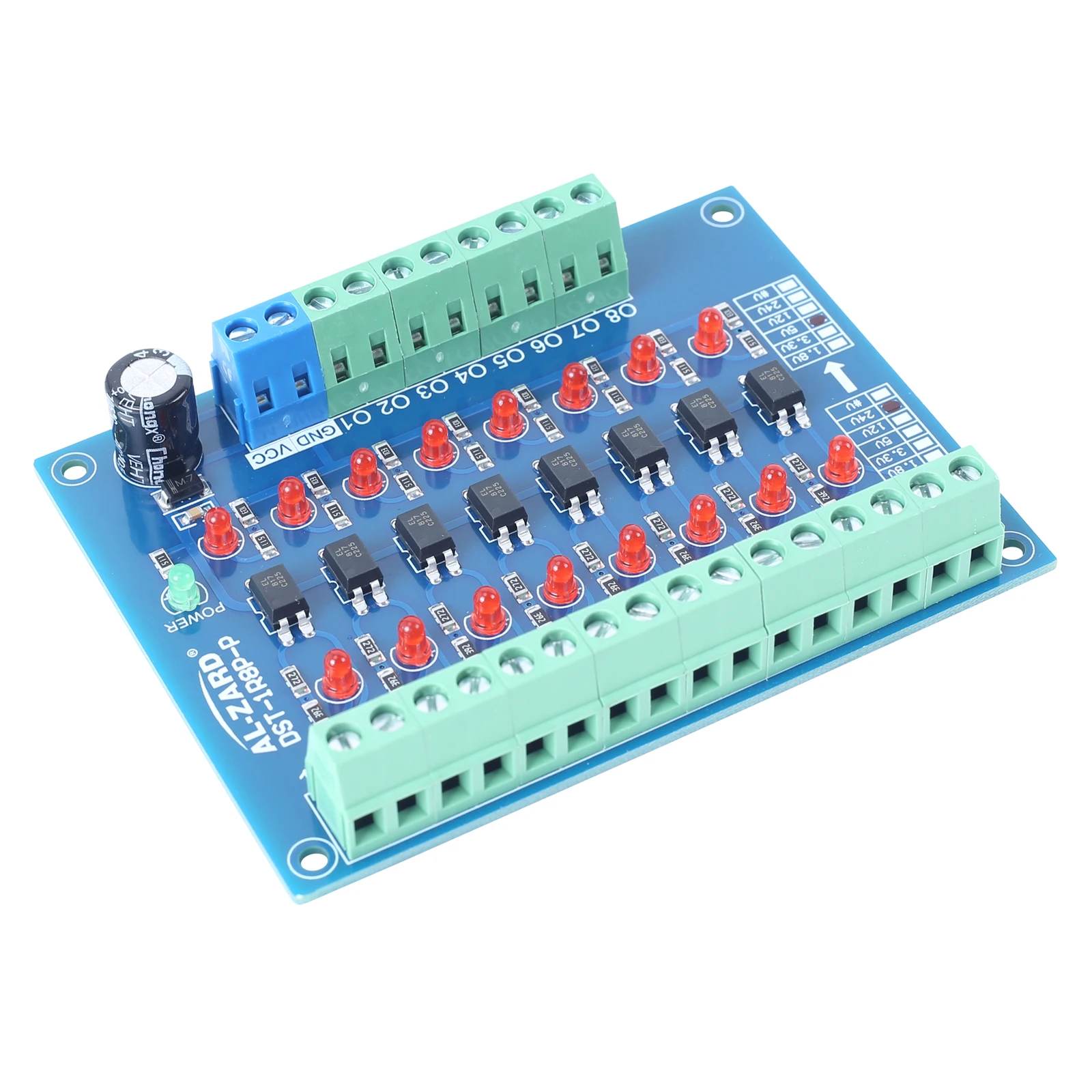 8 Channel Photoelectric Isolation 5V 24V to 24V 5V Level Voltage Converter Board PNP Output PLC Signal Module