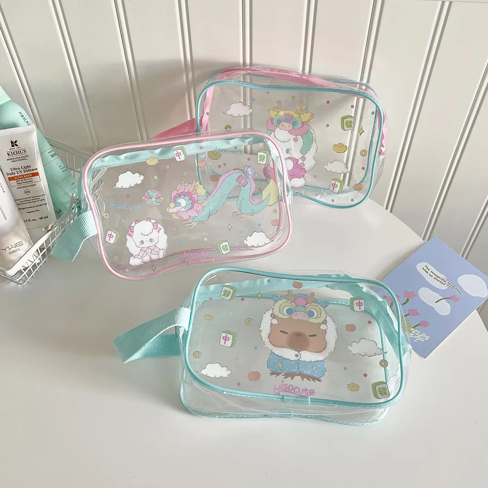 Instagram Cartoon Transparent Handbag for Girls Travel PVC Large Capacity Beach Bag