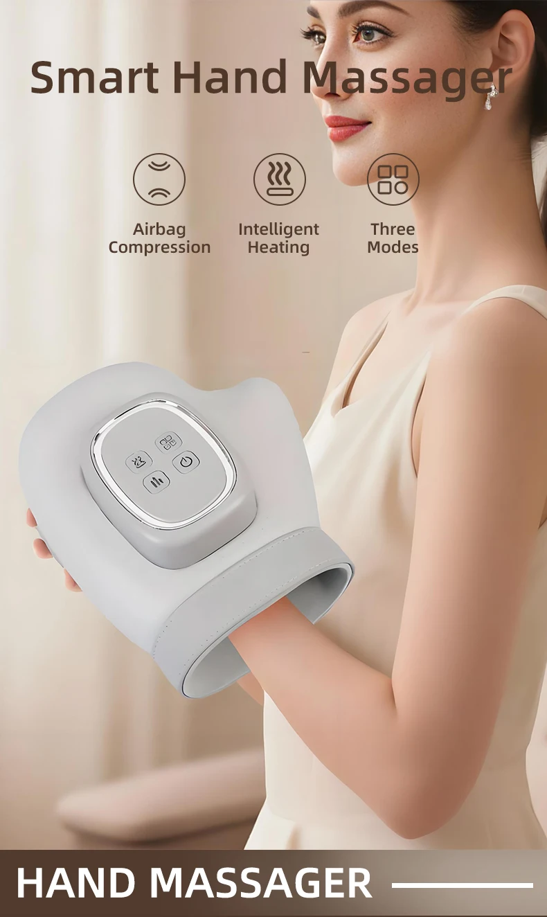 

Массажер для рук с подушкой безопасности, компрессионный аппарат для массажа ладоней на запястье, вибрационная перчатка для расслабления мышц рук, подарок