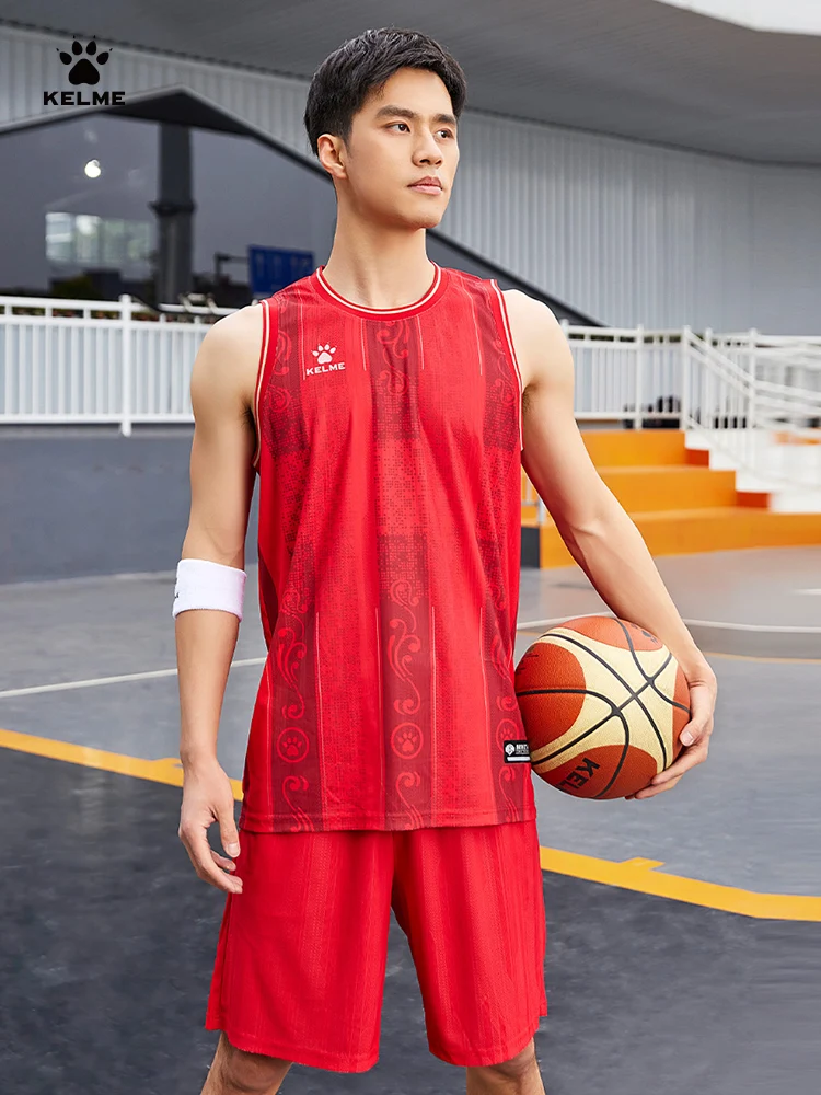 Kelme Men's Custom Basketball Uniforms Summer Quick-drying Basketball Game Suits Outdoor Running Breathable Clothing