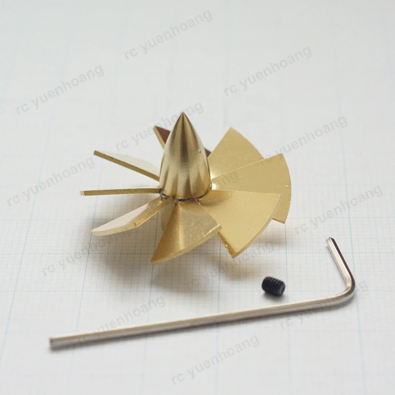 1 Stück RC U-Boot Schiff Modell 8-Blatt-Paddel Durchmesser 32.5/41mm Wellen loch 3mm Naben höhe 20mm pumpen getriebene Propeller Kupfer Requisiten