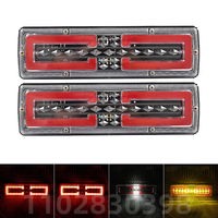 2Pcs Rear Cargo Lights 12V 24V Trailer Tail Light Truck Back Headlights Tractor Taillight Dynamic Turn Signal Brake Reverse Lamp