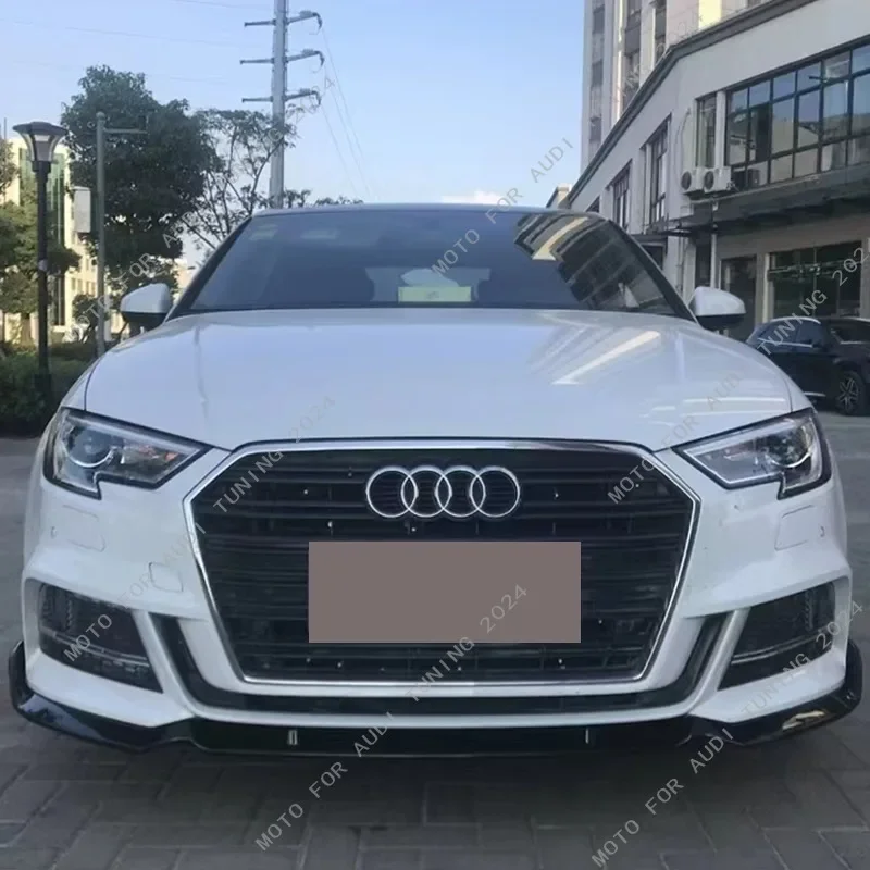 For AUDI A3 S3 Audi A3 8V S3 S-Line 2017-2020 Car Front Bumper Lip Spoiler Splitter Front Lip Chin Cap Spoiler Body Kit Tuning