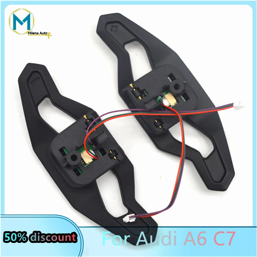 For Audi A6 C7 Lambo Style Paddlesf (black plastic) Steering Wheel Shift Paddles