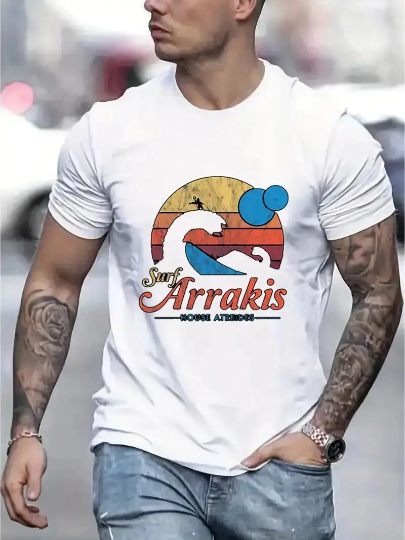 Surf Arrakis Graphic Tee - Comfortable Stretch Fit - Summer Casual Wear - Fashionable Men\'s T-shirt