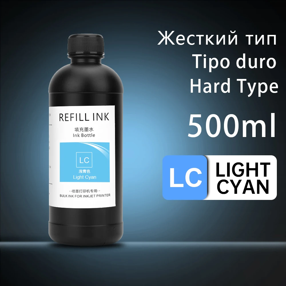 OCBESTJET 500 ml hochwertige UV-Tinte für Epson TX800 XP600 DX5 DX6 DX7 i3200 i1600 5113 4720 1390 1400 1410 L800 L805 L1800 harte und weiche Tinte 3